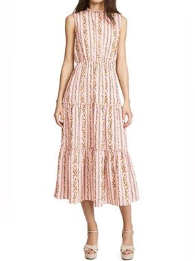code x mode Sleeveless Pink Floral Tiered Summer Dress size large